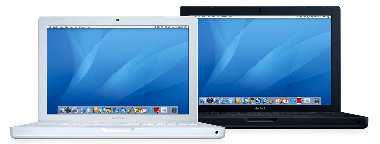 Чорний і білий MacBook 2006 року